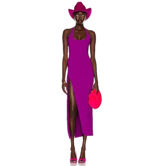 The Attico Dress Evening Gown Side Slit Pink Purple - Picture 10 of 10